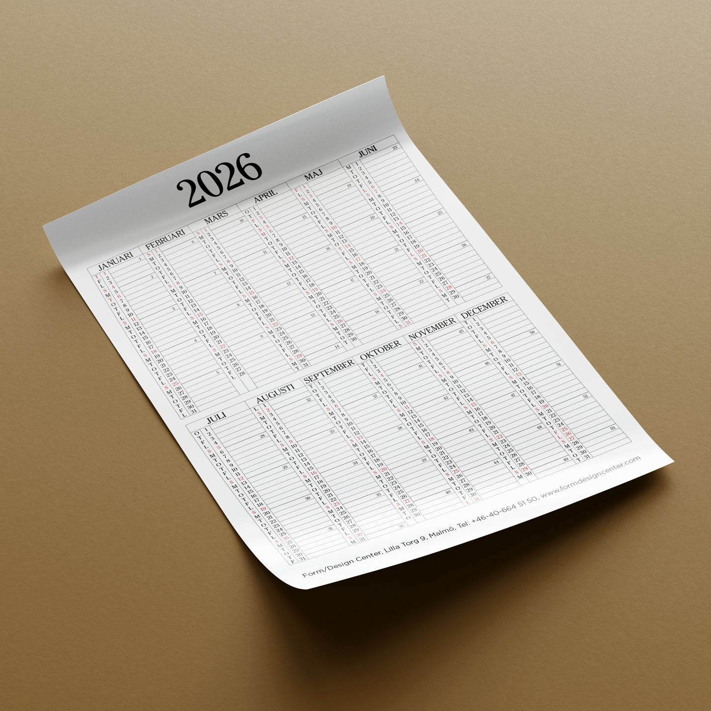 Väggalmanacka 2026